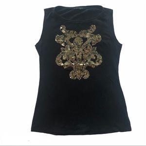 Nanette Lepore top with gold sequins appliqué